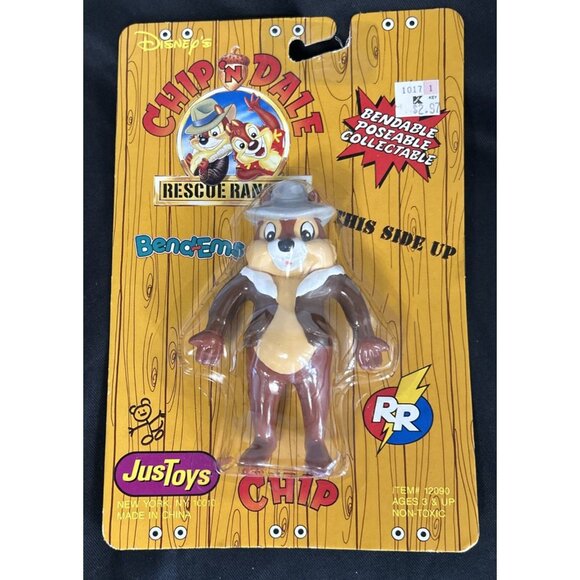 Chip N Dale Rescue Rangers Bend-Ems Figures Jus toys Vtg NOS 4.5" - Picture 4 of 8